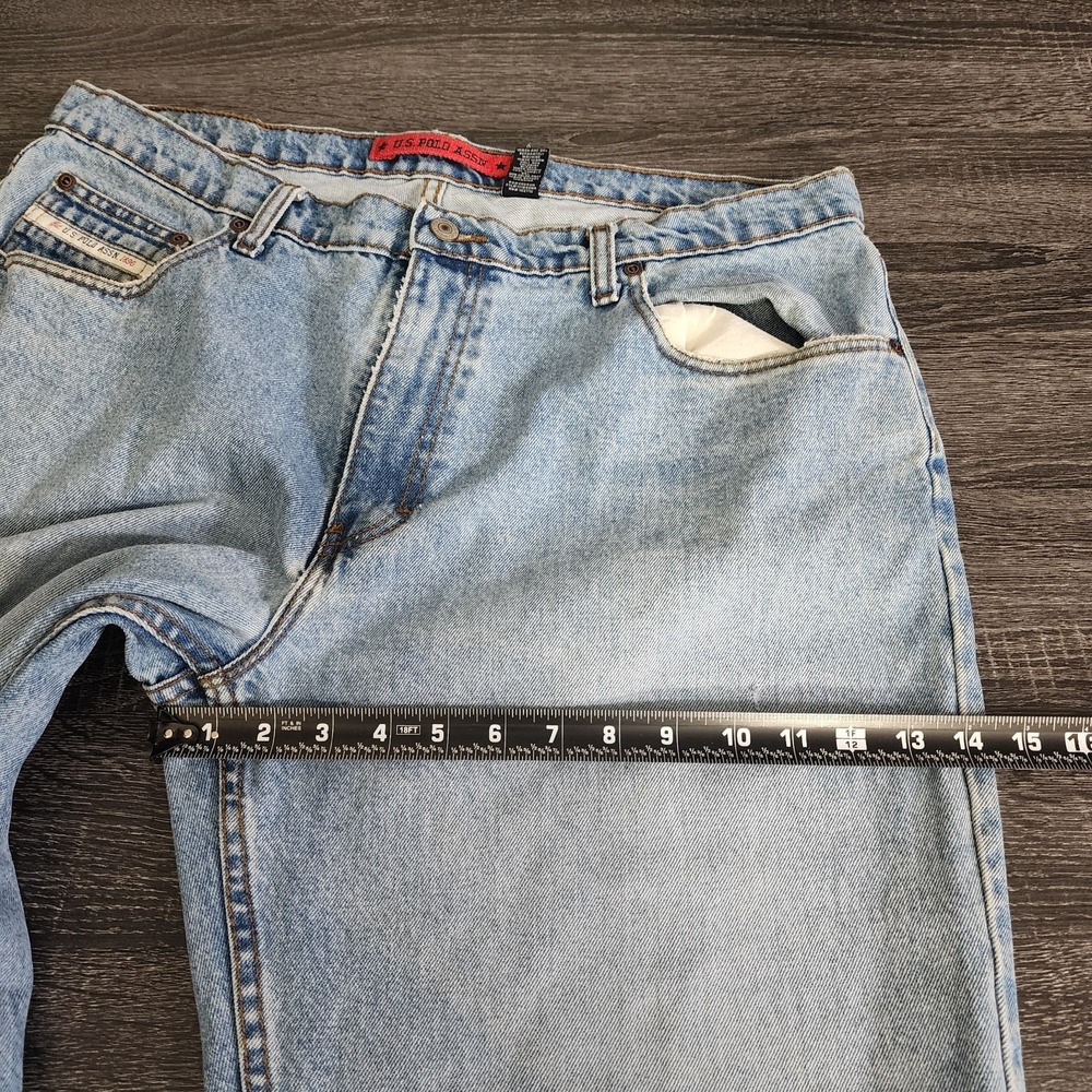 Vintage Y2k US Polo Ralph Lauren Assn Baggy Jeans Mens 38x30 Blue  Skater Grunge - Picture 11 of 13